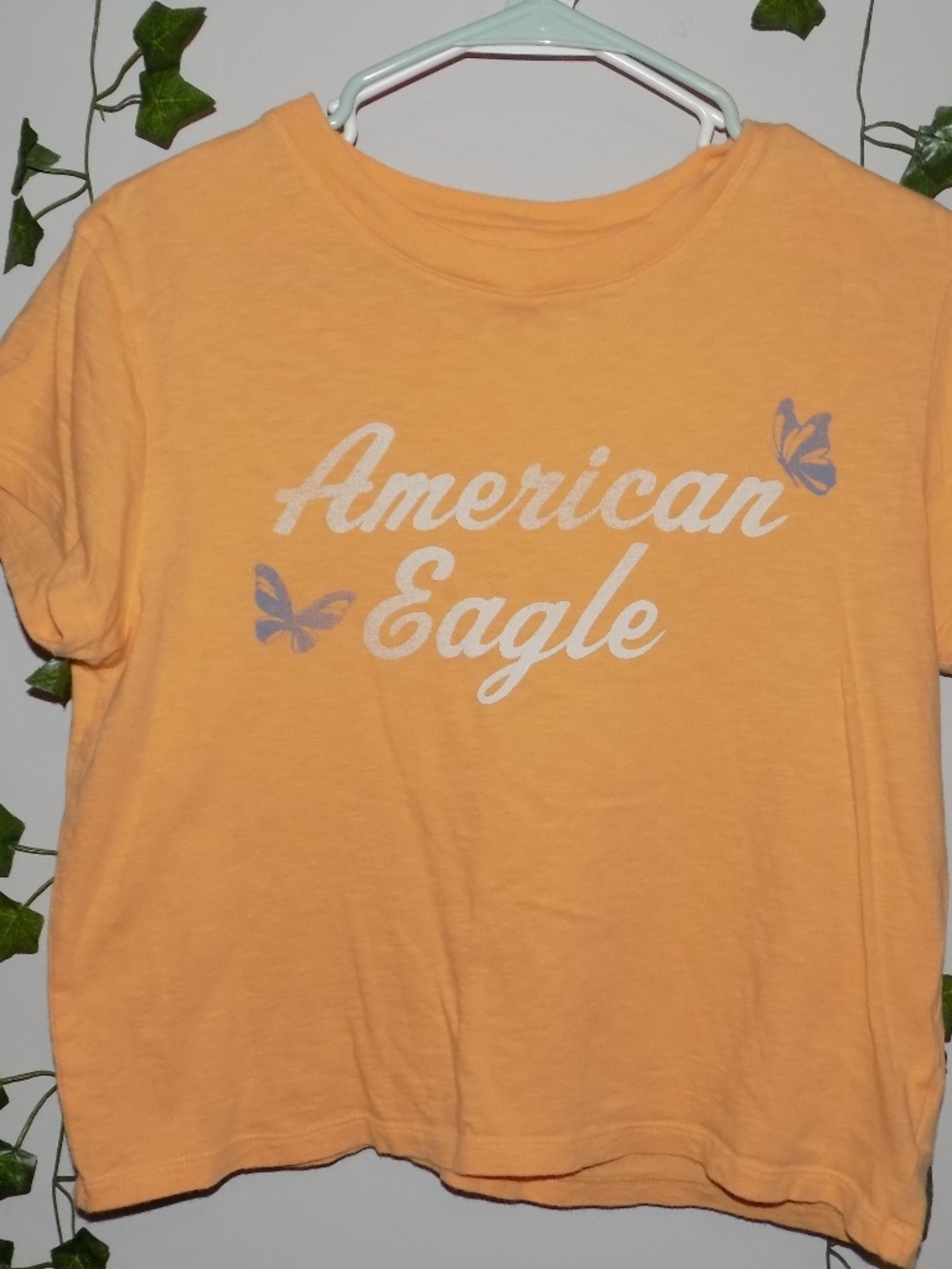 American Eagle Orange Cropped T-shirt